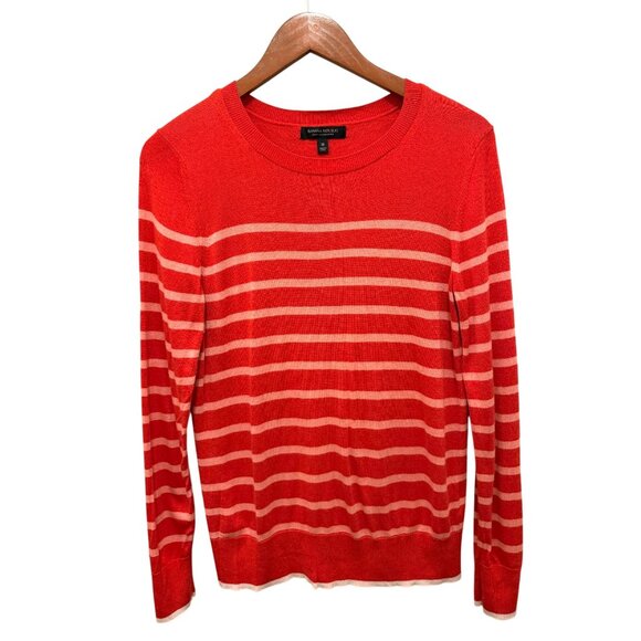 Banana Republic Silk Cashmere Striped Sweater Red & Pink Womens M - Picture 5 of 8